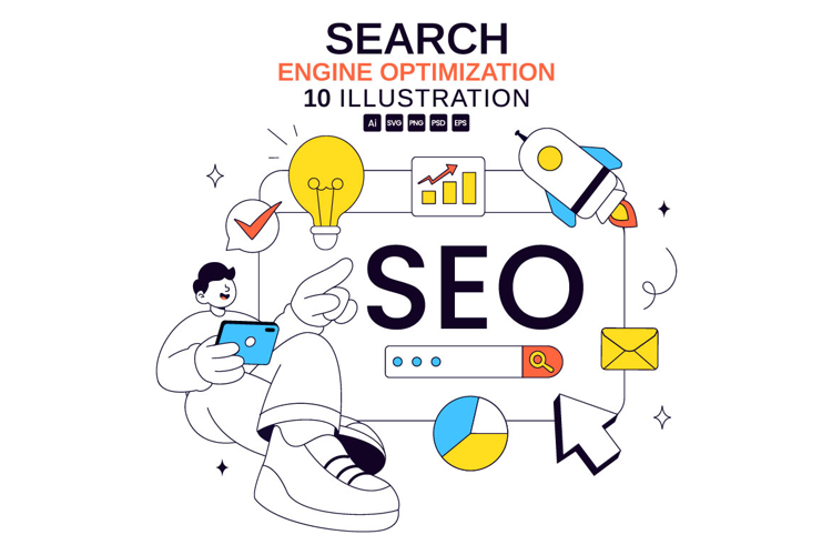10 Search Engine Optimization Illustration
