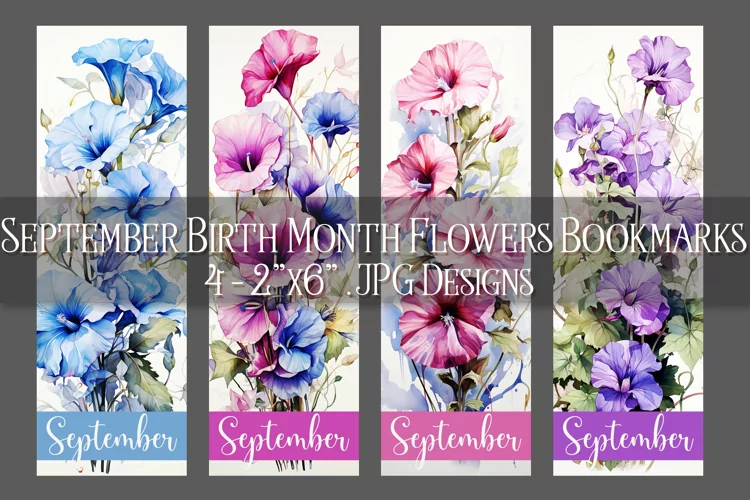 Floral Bookmark, September Bookmark, Morning Glory Bookmark