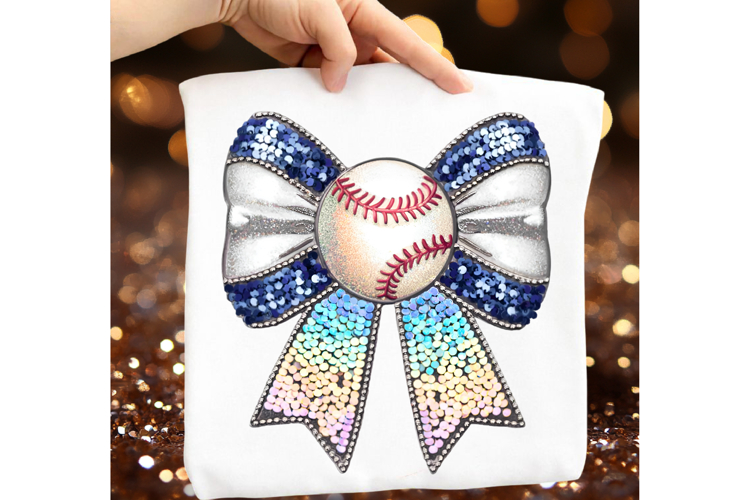 Sequin Baseball Bow png - Baseball Shirt png