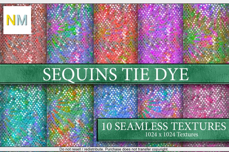 Sequins Tie Dye Fabrics 10 Seamless Textures example image 1