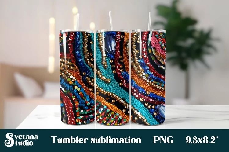Sequin sublimation tumbler wrap | Glitter tumbler wrap