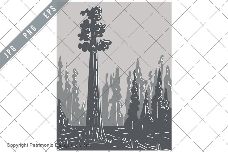 General Sherman Tree in Sequoia National Park California EPS example image 1