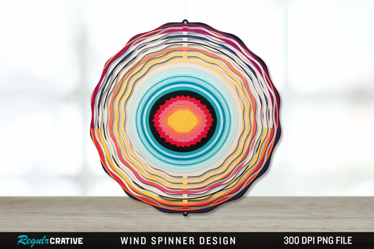 Serape Wind Spinner Sublimation PNG Design