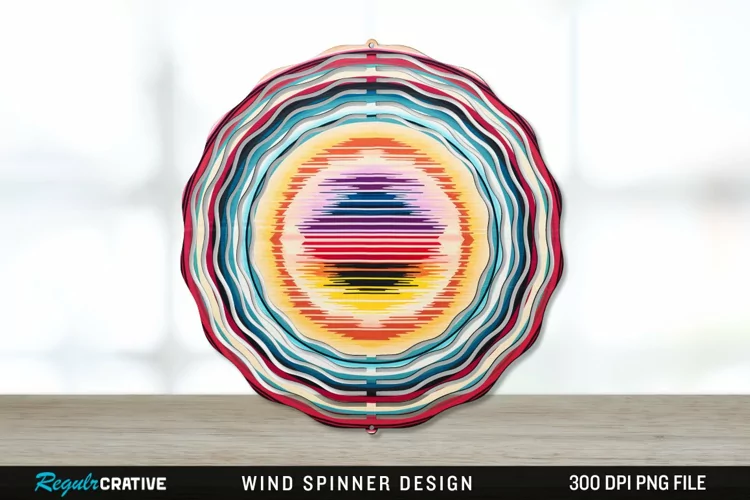 Serape Wind Spinner Sublimation PNG Design