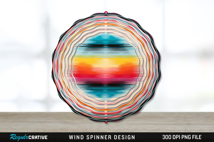 Serape Wind Spinner Sublimation PNG Design example image 1