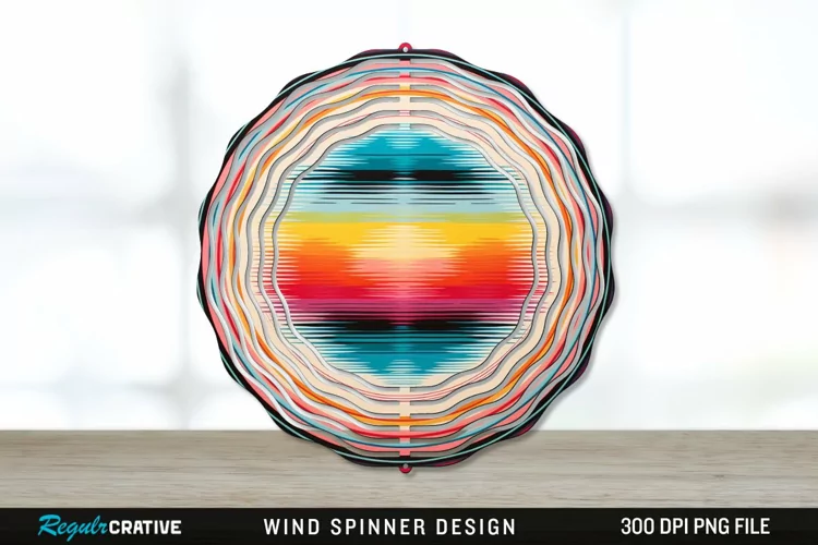 Serape Wind Spinner Sublimation PNG Design