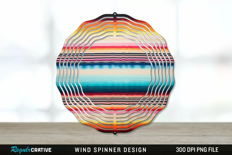 Serape Wind Spinner Sublimation PNG Design