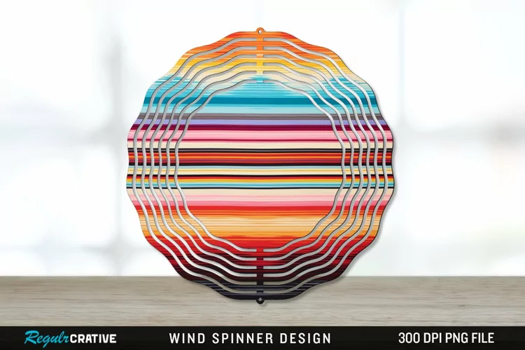 Serape Wind Spinner Sublimation PNG Design
