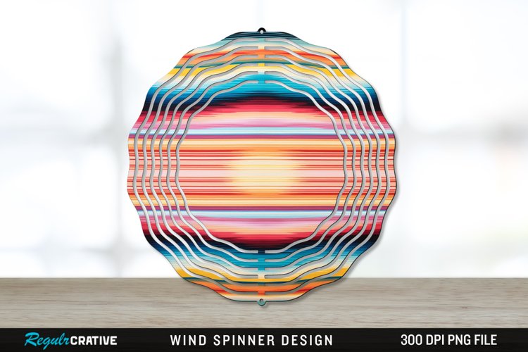 Serape Wind Spinner Sublimation PNG Design example image 1