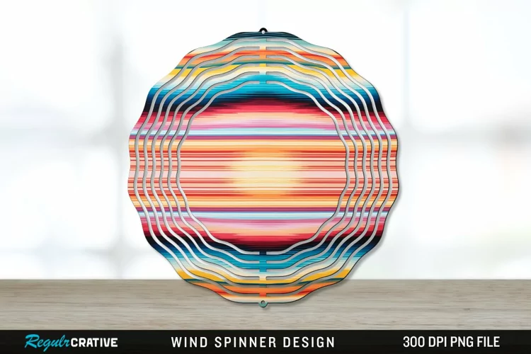 Serape Wind Spinner Sublimation PNG Design