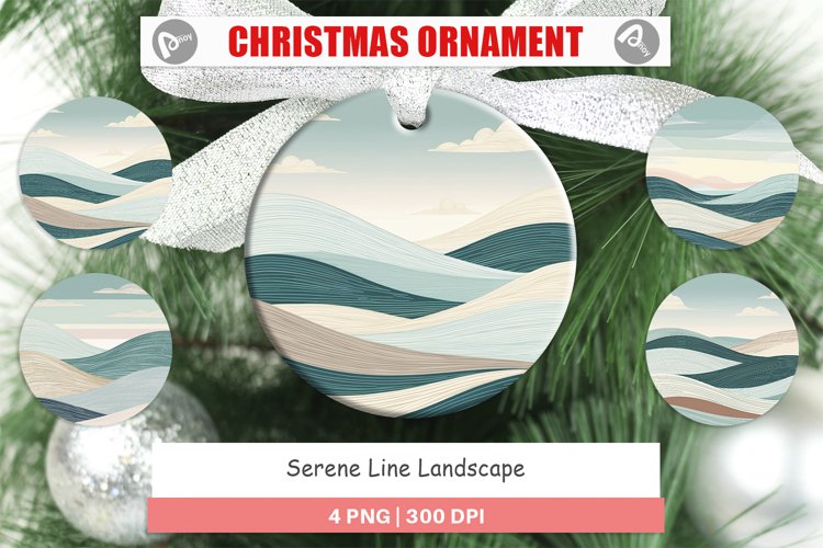 Christmas Ornaments Serene Line Landscape