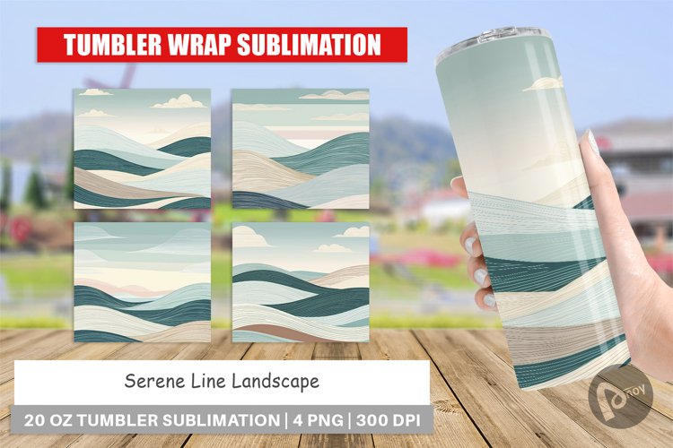 Tumbler Wrap Serene Line Landscape