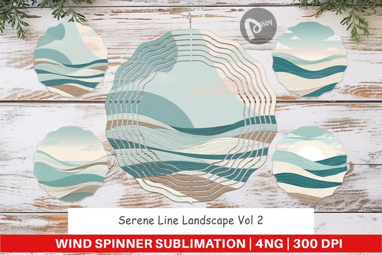 Wind Spinner Serene Line Landscape example image 1