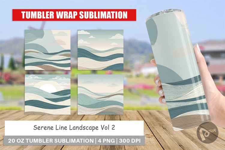 Tumbler Wrap Serene Line Landscape