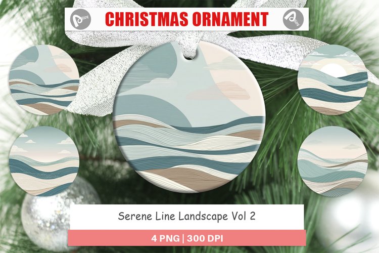 Christmas Ornaments Serene Line Landscape