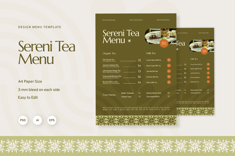 Sereni Tea - Menu