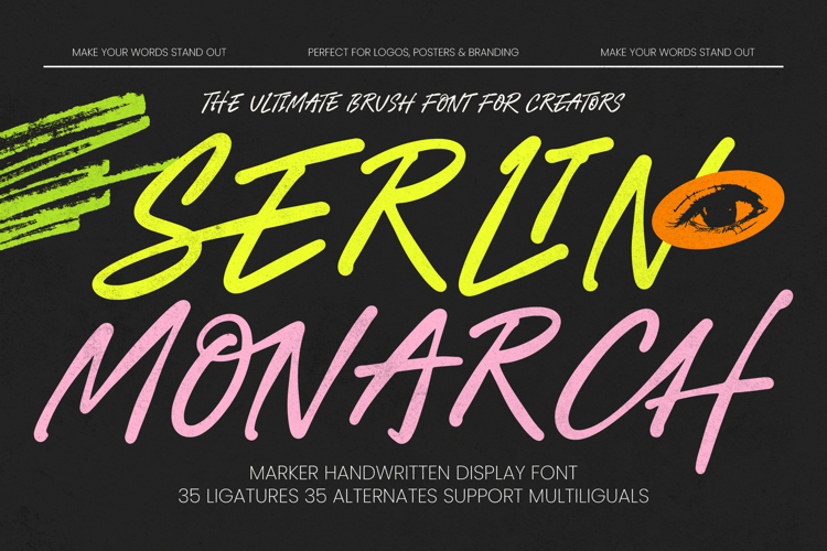 Serlin Monarch - Marker Handwritten Display Font