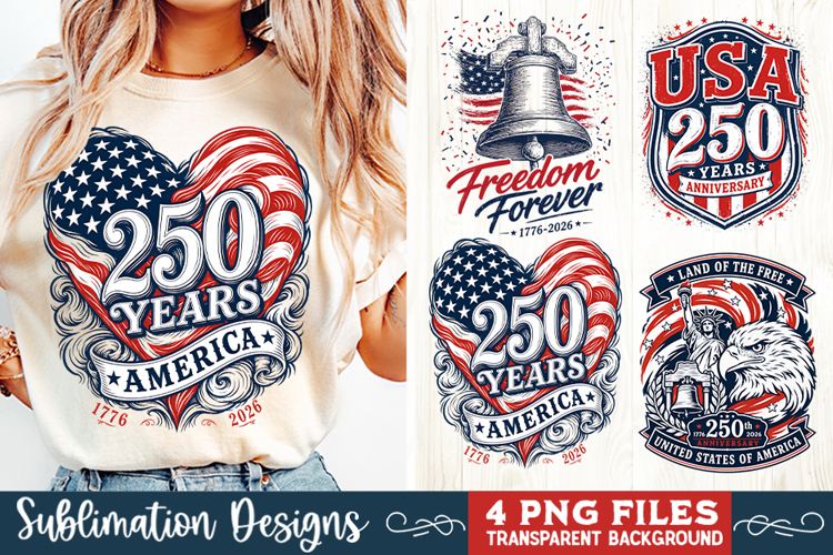 USA 250th Anniversary 4 PNG Sublimation, Patriotic 4th