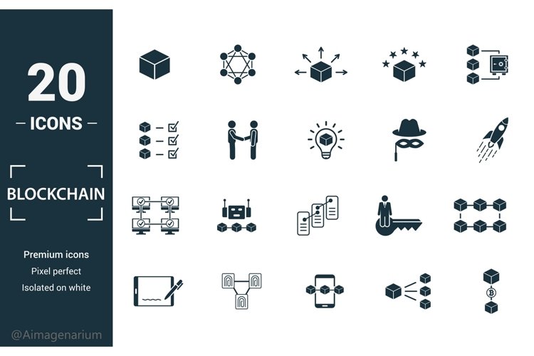 Blockchain icon set