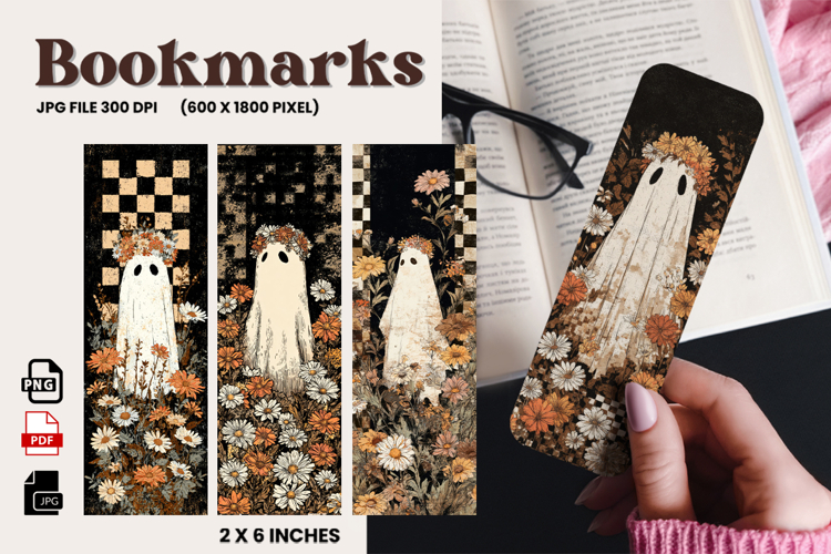Halloween Bookmark Pumpkin Cute Ghost Design Printable_45