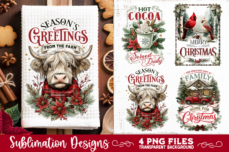 Christmas Kitchen Towel 4 PNG Retro PNG Sublimation