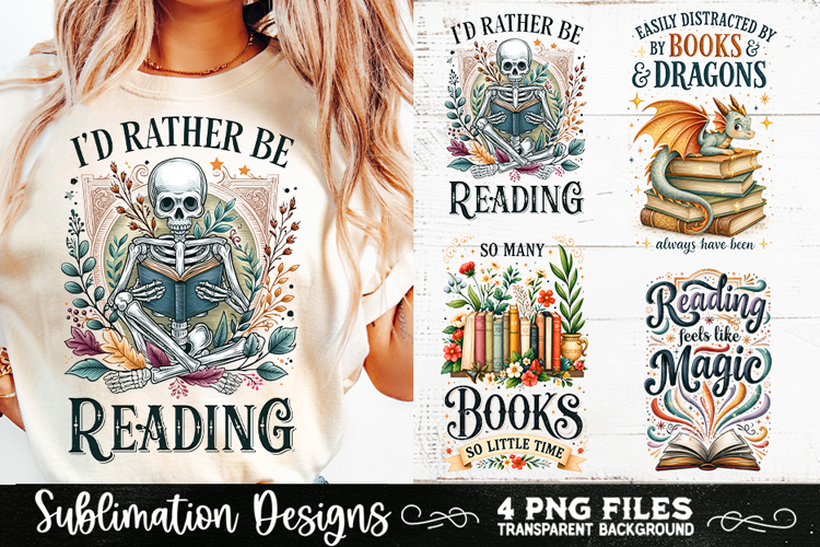 Reading sublimation PNG, Reading 4 PNG, Book Lover PNG