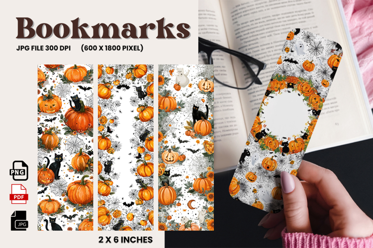 Halloween Bookmark Pumpkin Cute Ghost Design Printable_73