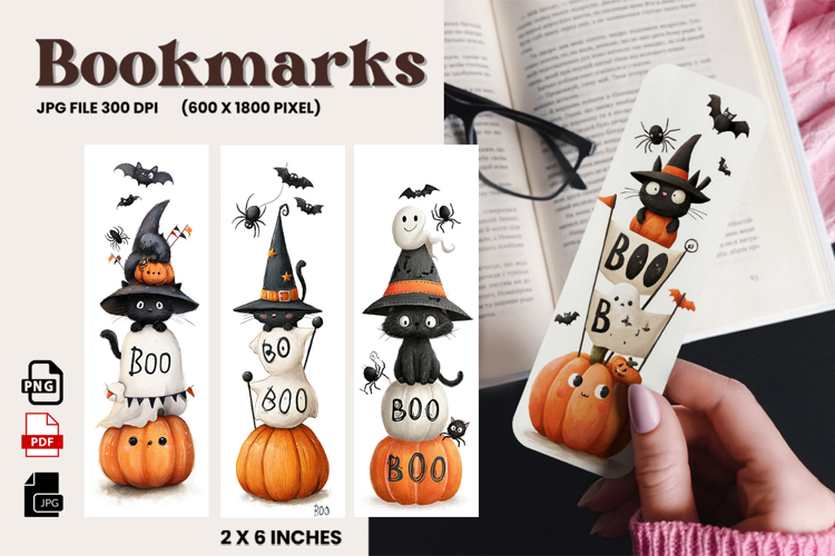 Halloween Bookmark Pumpkin Cute Ghost Design Printable_78
