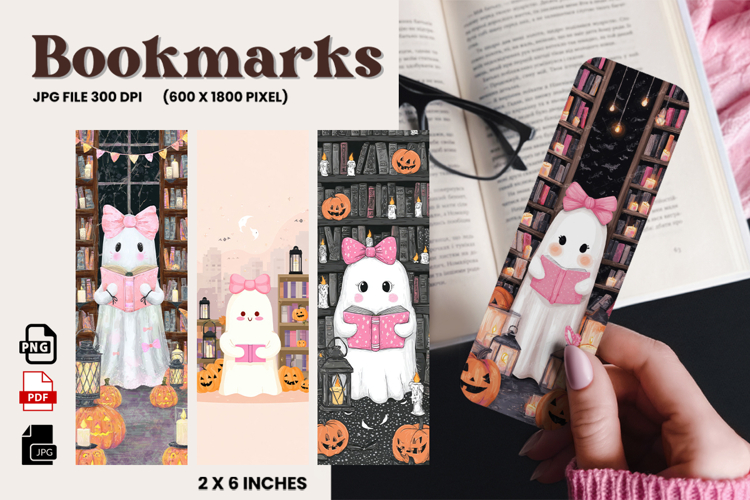 Halloween Bookmark Pumpkin Cute Ghost Design Printable_81