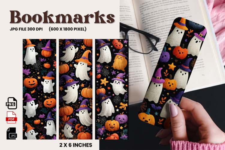 Halloween Bookmark Pumpkin Cute Ghost Design Printable_82