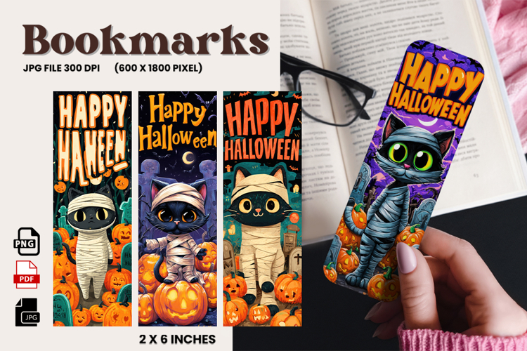 Halloween Bookmark Pumpkin Cute Ghost Design Printable_86