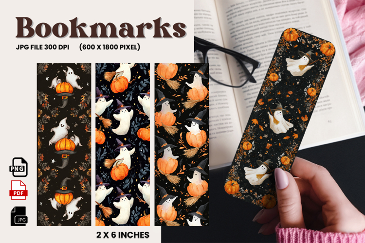 Halloween Bookmark Pumpkin Cute Ghost Design Printable_87