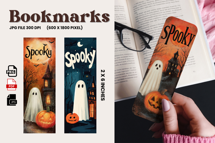 Halloween Bookmark Pumpkin Cute Ghost Design Printable_91