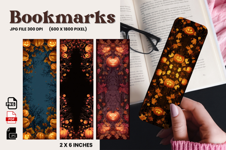 Halloween Bookmark Pumpkin Cute Ghost Design Printable_93