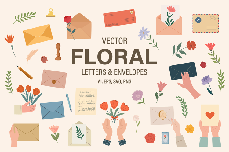 Floral Letters & Envelopes Set