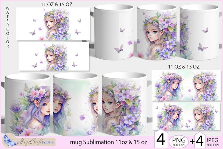 Mug fairy elf Sublimation| fabulous fairy Wrap mug 11oz 15oz example image 1