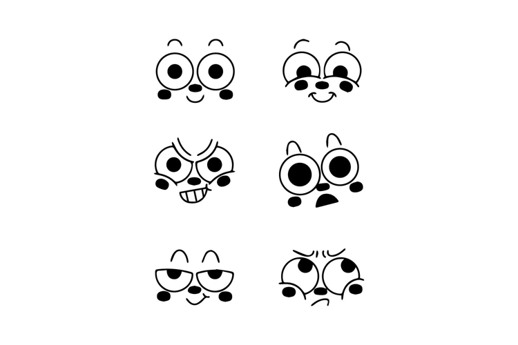 Set of cute emoticon and face expression cartoon design
