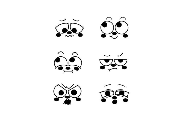 Set of cute emoticon and face expression cartoon graphic
