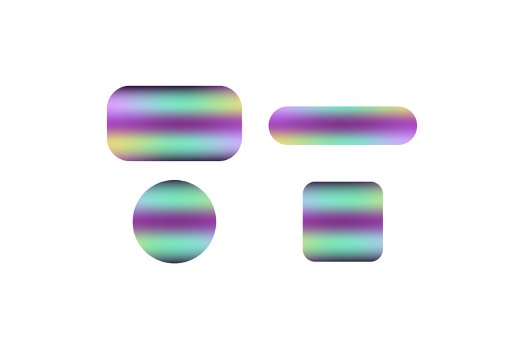 Set of different blurred gradient button shape concept