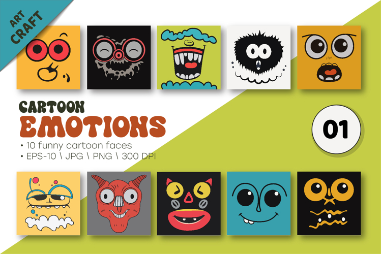 Set of Cartoon emotions 01