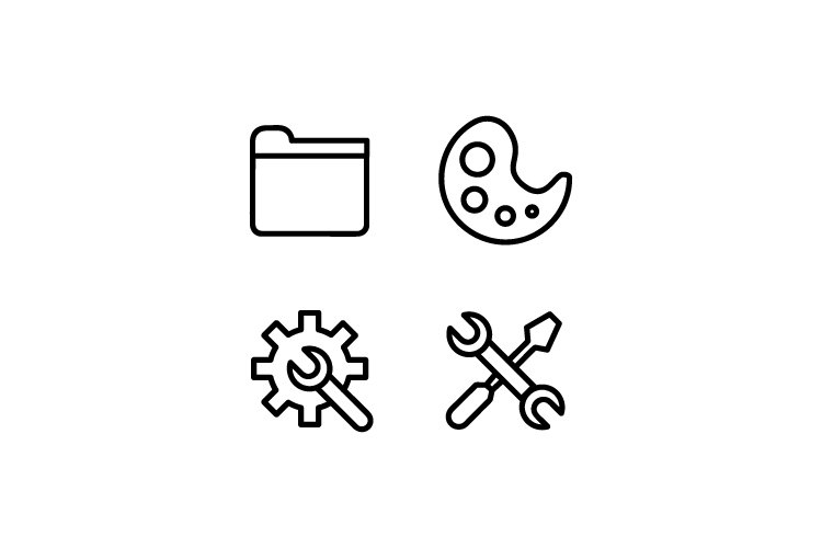 Set of linear icon design collection 06