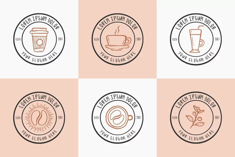 Set of Modern Vintage Coffee Shop Logo Templates