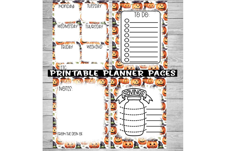 Halloween bundle png planner pages 4 designs savings to do