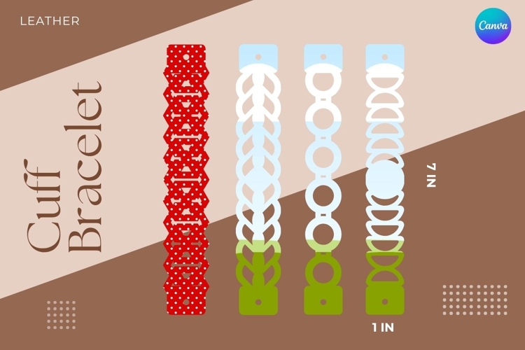 Leather Cuff Bracelet Canva Frame Wristband Template_1