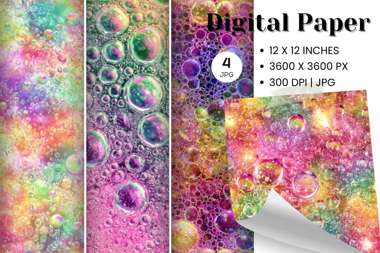 Rainbow Bubble Background Wallpaper Digital Paper_1