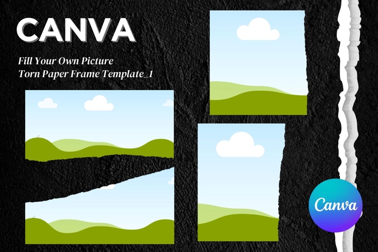 Torn Paper Ripped Text Box Canva Frame Photo Template_1