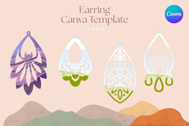 Elegant Earring CANVA FRAME Jewelry Designs Add Photo_1 example image 1