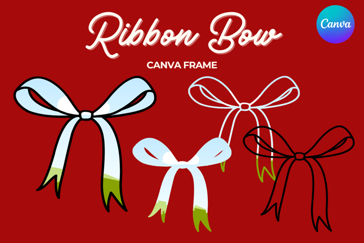 Coquette Bow Canva Frame Hand-Drawn Ribbon Mom life Design
