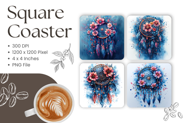 Dreamcatcher Square Coasters Accessories Native American_1