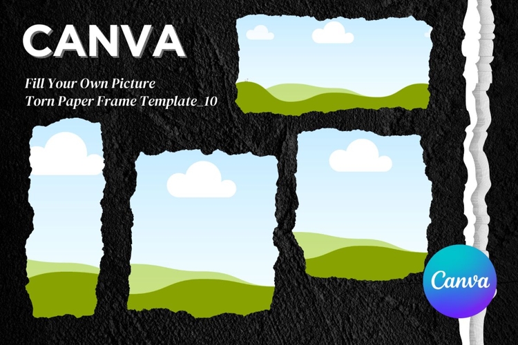 Torn Paper Ripped Text Box Canva Frame Photo Template_10